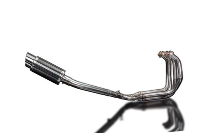 Escape completo Delkevic con mini silenciador de carbono redondo de 8 pulgadas para adaptarse a FZR600R Foto 1 de 4