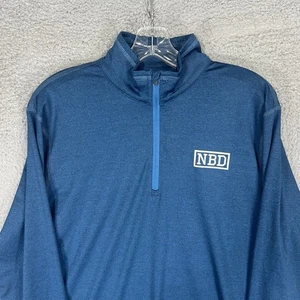 Barstool Sports Sweater Mens Large Blue 1/4 Zip No Big Deal Performance Pullover - Picture 1 of 6