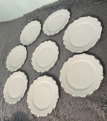 Schumann Arzberg Platinum Elegance Dinner Plates Set of 8 Germany Platinum Trim - Image 1 of 4