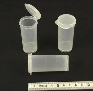 35ml clear storage container tube vial with flip top lid x 20 craft bead powder - Picture 1 of 1