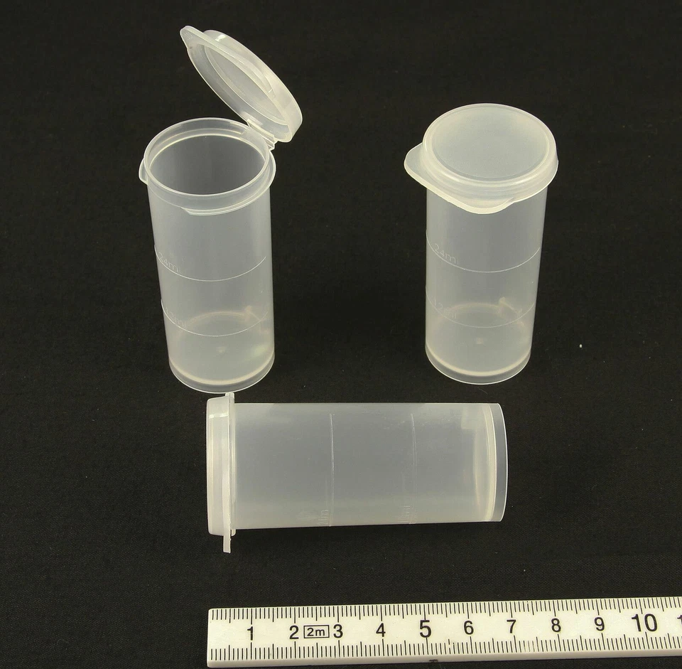 35ml clear storage container tube vial with flip top lid x 20 craft bead powder - Image 1 of 1