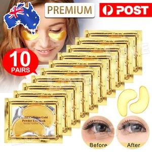 10pairs Gold Gel Anti-Wrinkle Dark Circle Collagen Under Eye Patches Pad Mask AU - Picture 1 of 9