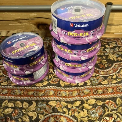 6 PACK 140 x Verbatim DVD + R DL 8.5 GB 8X Sealed - Image 1 of 4