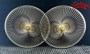 F&R VINTAGE LOWRIDER 26" 144 SPOKE FRONT & COASTER STEEL 2 TONE CHROME/GOLD RIMS - Picture 1 of 5