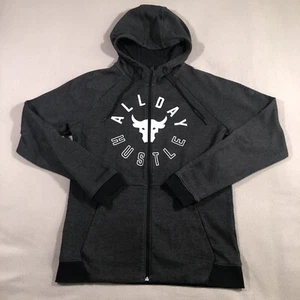 Under Armour Project Rock Hoodie Herren Large L grau Full Zip All Day Hustle Logo - Bild 1 von 14