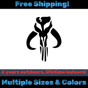 Bantha Skull Mandalorian Decal - Boba Fett, Baby Yoda, Star Wars, Car Window - Picture 1 of 16