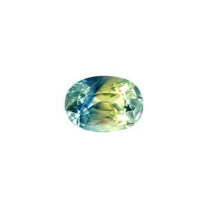 Unique NATURAL 1.22ct Parti Bi Colour Sapphire Blue Green UNTREATED VS 7.3x5.3mm - Picture 1 of 6