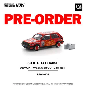 (Pre-order) POPRACE 1/64 GOLF GTI MkII - TEAM DEMON TWEEKS BTCC 1988 Model Car - Bild 1 von 10