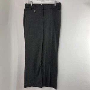 Express Editor Pants Women's Size 8 Bootcut Gray Weave Pattern Mid Rise Stretch - Picture 1 of 9