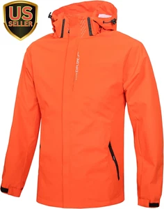 Men'S Lightweight Waterproof Rain Jacket,Shell Hooded Outdoor Raincoat Hiking Wi - Picture 1 of 6