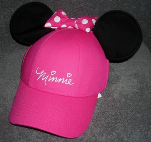 DISNEY MINNIE MOUSE PINK WITH EARS ADJUSTABLE BASEBALL CAP - Picture 1 of 1