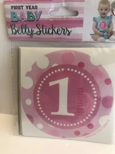 NUOVI ADESIVI PANCIA PRIMO ANNO BAMBINO 1-12 mesi BABY GIRL ROSA - Nuovi - Foto 1 di 5