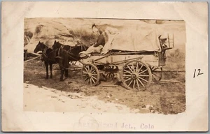 Postcard RPPC Grand Junction Colorado Person Riding Horse Wagon - Foto 1 di 2