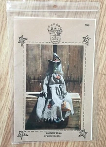 "A Pocket Full of Angels WARTNOSE WILMA Arte Popular Bruja Halloween Patrón de Muñeca 21" - Imagen 1 de 4
