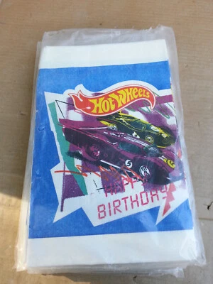 LOT OF 5 NOS Mattel 1990 HOT WHEELS Cars Birthday Party Paper Table COVERS - Image 1 of 4