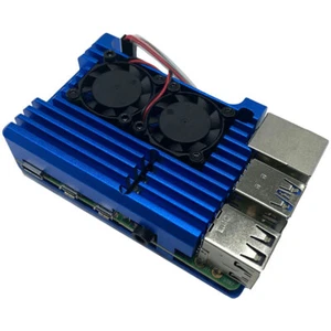 Metal Housing with Heatsink Open Case Design for Raspberry Pi (Blue With Fan) - Bild 1 von 9