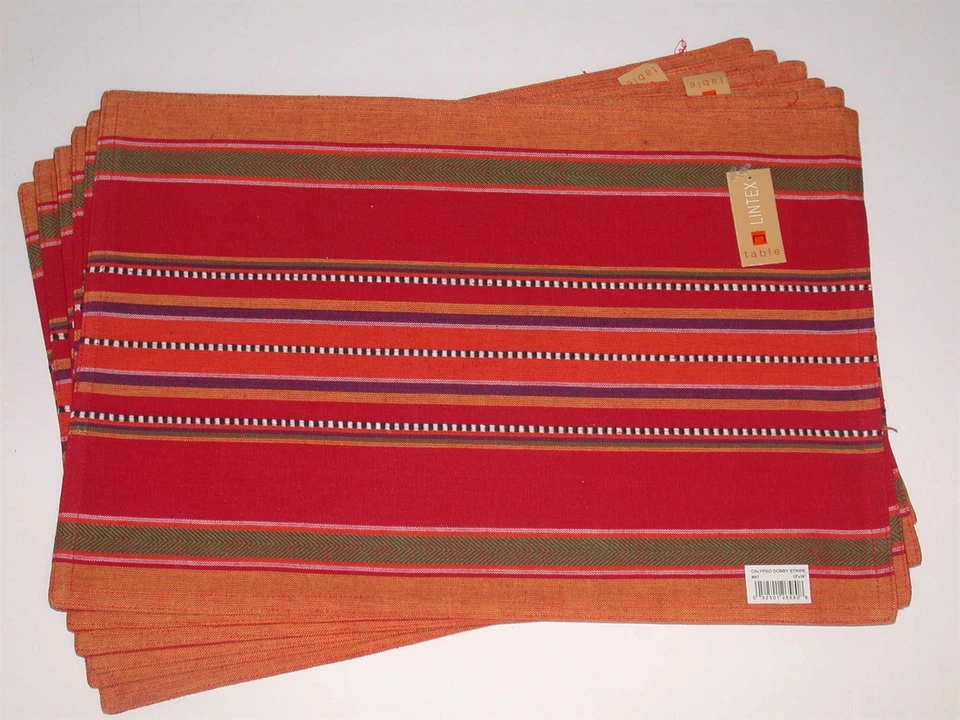 (4) Lintex 100 Cotton Placemats Maple Leaf Jacquard Alv2170 13" X 19"