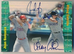JUAN GONZALEZ VINNY CASTILLA 1999 Topps Stadium Club CO-SIGNERS DUAL AUTO