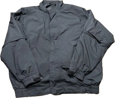 Footjoy Dryjoys 雨衣男式大号黑色可调式可拆卸袖高尔夫 — 第 1/4 张图片