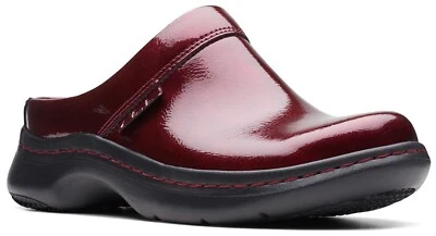 Clarks Womens Clarks Pro Clog Slip Resistant Burgundy Patent 26175018 - Image 1 of 4