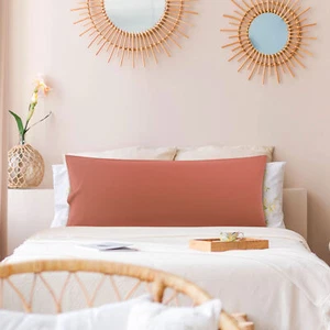 "Funda de almohada suave de microfibra para ropa de cama larga cubierta de almohada roja naranja 20""x60" - Imagen 1 de 9