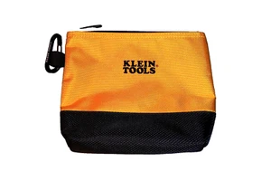 Klein Tools Yellow Zipper Bag Toolbag Pouch W/Clip Construction Mechanic ~8"x 6" - Picture 1 of 8