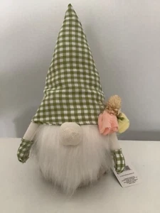 Sisal Gnome Table Top Figure Spring Easter Decor Green White NWT 10.5"H - Picture 1 of 7