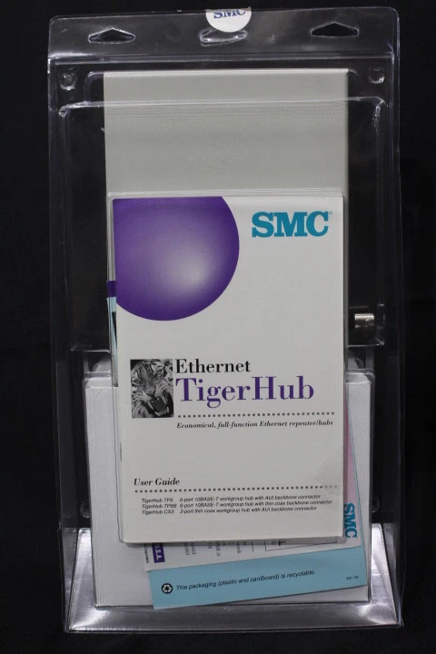 New SMC Ethernet TigerHub TP6B SMC3206TB 6-Port 10BASE-T Coax Backbone - Image 1 of 4
