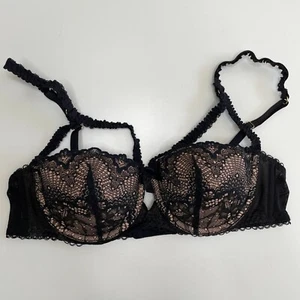 Adore Me Push Up Cage Front Bra 36B Underwire Lace Padded Cup Adjustable Strap - Picture 1 of 14