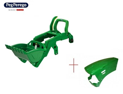 PEG PEREGO PALA COMPLETA + COFANO Trattore elettrico 12V JOHN DEERE-nuovo-Italia