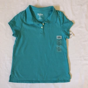 OSHKOSH B'Gosh Girls NEW SZ 8 Turquoise Short Sleeve Collar Polo Top - Picture 1 of 3
