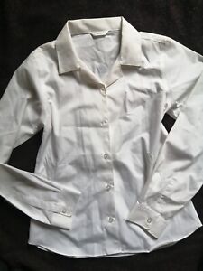 John Lewis White Fitted Stylish Poly Cotton Blouse Age 12 Years 30 To 32" Bust