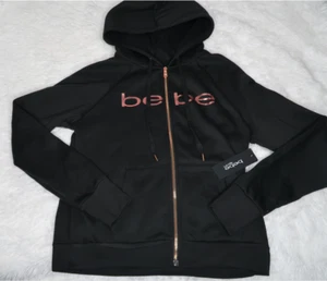 Veste femme Bebe Sport noir logo or rose taille L BB2218F neuve avec étiquette - Photo 1/6
