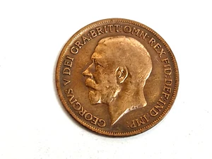 Vintage 1920 King George V One Penny Copper Coin (57) - Picture 1 of 3