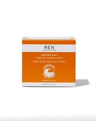 Crema para dormir Ren Clean Skincare Overnight Glow manchas oscuras 1,7 oz, nueva (sellada) Foto 1 de 4