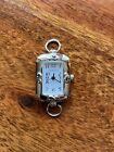 Silver Rectangle Geneva Watch Face For Jewelry Making! Pretty! W5