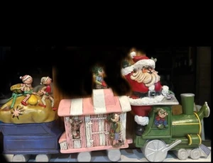 VTG Glenview 3 Piece Christmas Santa & Elf Train Engine. Ceramic. Very Rare. - Picture 1 of 5