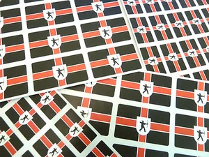 Pegatinas autoadhesivas del condado de Nottingham con etiquetas autoadhesivas de bandera de Nottinghamshire - Imagen 1 de 3
