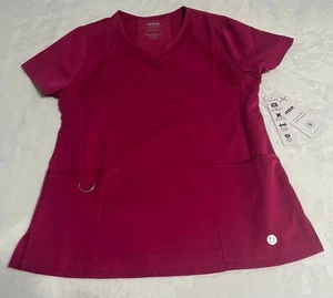 Blusa Médica RBX Mujer Pequeña Rosa Magenta Cuello en V Manga Corta Uniforme Médico - Imagen 1 de 6