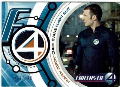 Fantastic 4 Four Marvel Costume Card FF002 Chris Evans as Human Torch #259/499 - Image 1 of 2