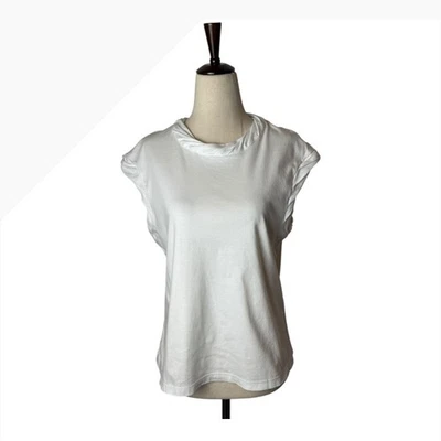 Top Tory Burch sin mangas cuello retorcido blanco talla L Foto 1 de 4
