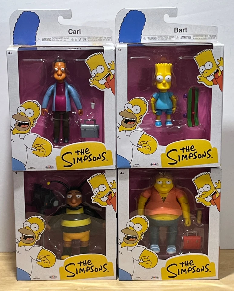 Jakks Simpsons 2025 ~ Juego de 4 figuras Wave 4 5" ~ Barney Carl Bumblebee Man Nuevo en Paquete Foto 1 de 1