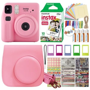 Fujifilm Instax Mini SE Instant Camera Pink with 10 Film Prints + Accessory Kit - Picture 1 of 8