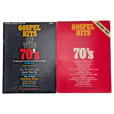 Gospel Hits of the 70's Songbooks Vol 1 2 Piano Vocal Guitar 1970s Shaped Notes - Image 1 of 4