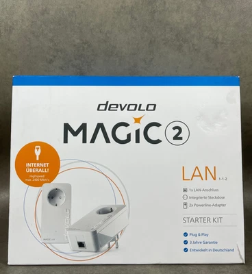 Devolo 08260 Magic 2 LAN Starter Kit Powerline Adapter 2400 Mbit/s kabelgebunden - Bild 1 von 4