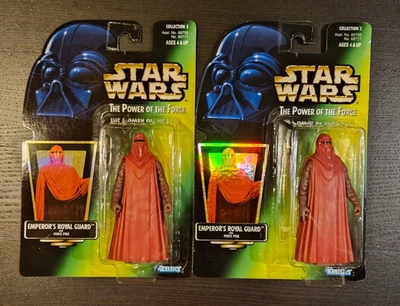 Lote de 2 figuras de acción Star Wars Power of the Force Emperor's Royal Guard sin usar, en caja Foto 1 de 4