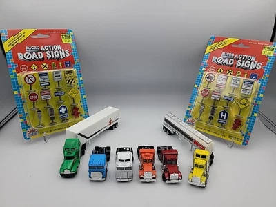 Lote de remolques de tractor Kenworth T600A troquelados y múltiples con señales de tráfico Foto 1 de 4