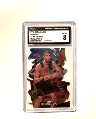 1997-98 #T16B CGC 8 Topps Tim Duncan Triumvirate Stadium Club MEMBERS ONLY - Image 1 of 2