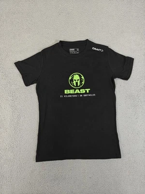Camisa Spartan Race Beast para mujer pequeña negra acabado artesanal 21K 30 obstáculos camiseta Foto 1 de 4
