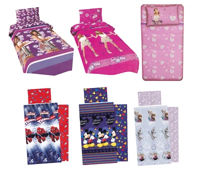 Completo lenzuola letto singolo cotone Disney Mickey Spiderman Frozen Violetta - Immagine 1 di 4